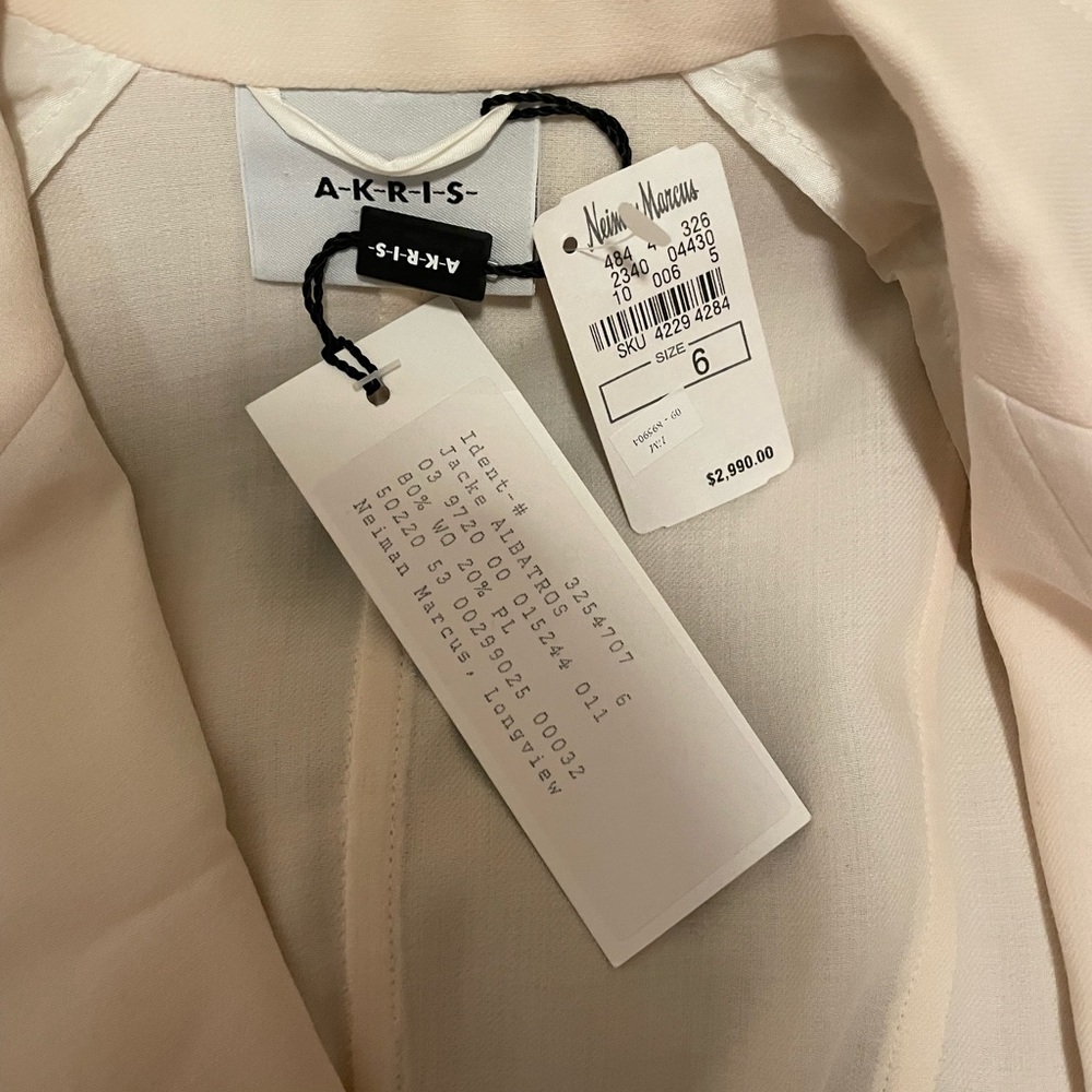NWT AKRIS Designer Cream Blazer Neiman Marcus - Picture 3 of 5